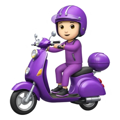 Eggplant on a scooter  sticker