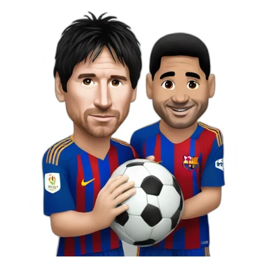 Messi with Maradona sticker