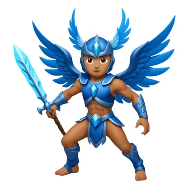 Create icons inspired by the movie Avatar with blue warriors, glowing forests, flying creatures, and epic battles. sticker