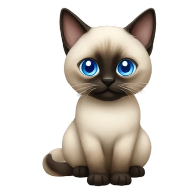 fluffy Siamese with blue eyes sticker