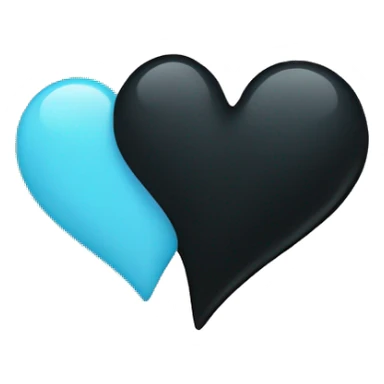 Half black and baby blue heart sticker