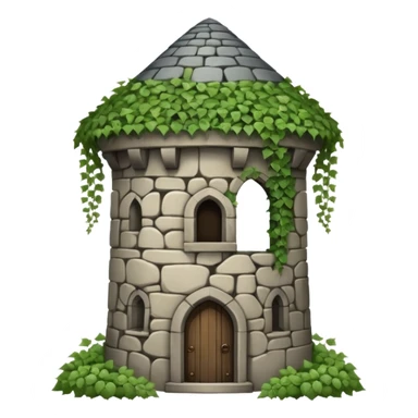 A medieval round tower covered in ivy vines. sticker