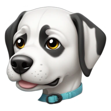 perro con barbita, OJO CELESTE. blanco y NEGRO, ladrador sticker