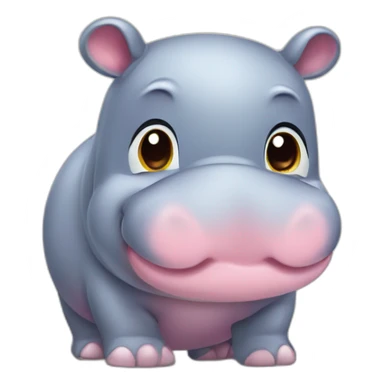 Cute little chubby Hippopotamus sticker