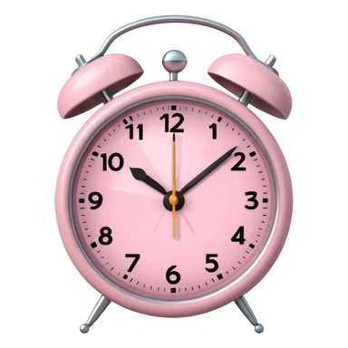 Please make me an alarm clock that will show six o'clock in the morning and make it in the style of ios 18.1 and aesthetic and the color is light pink sticker