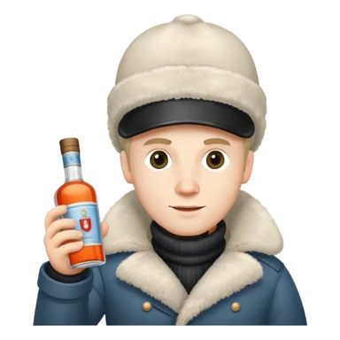 Nikolai Belinski from Call of Duty Zombies with ushanka hat and vodka bottle sticker