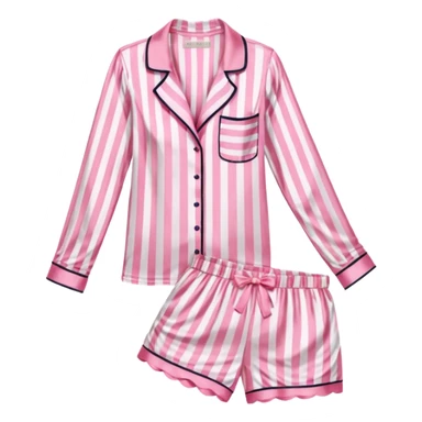 Striped pink and white silk Victoria’s Secret pajama set sticker