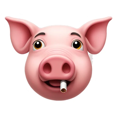 pig with a cigarette sticker