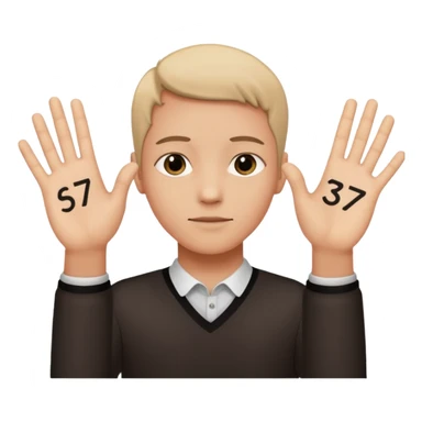 Make a person doing the 67 meme with the words six seven on there hands  sticker