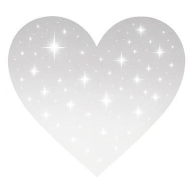Modify the heart with a night sky gradient to white night theme with a white gradient, more stars, and a soft glow. Remove the background entirely  sticker