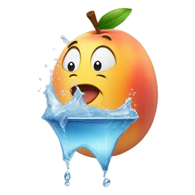 Eggpland dropping water on a peach sticker