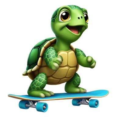turtle on a skateboard sticker