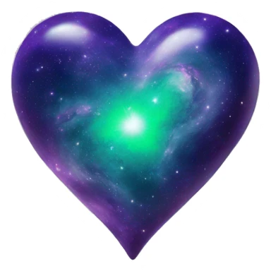 green and purple galaxy heart sticker