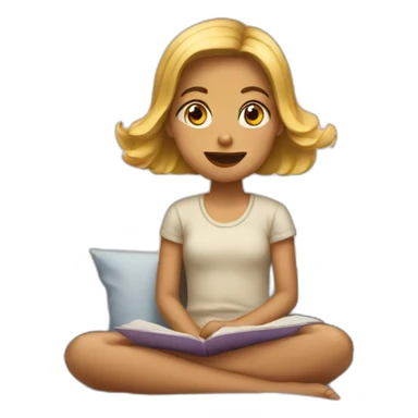 Fille qui lit sticker