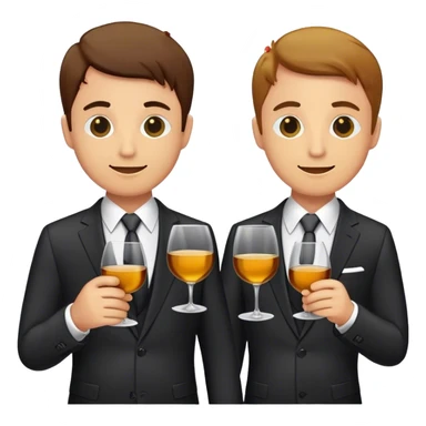 A 3 friends wearing suit and tie while drinking a sherry wine sticker