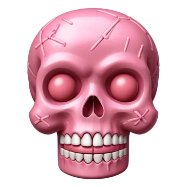 kawaii skull EMOJI made of SPAM MEAT sticker