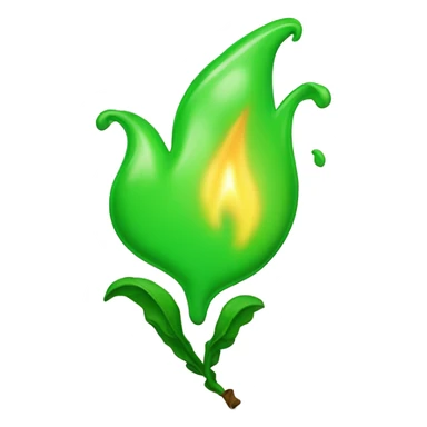 Crée un cœur vert qui s’enflamme sticker