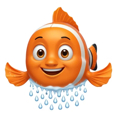 Nemo taking a shower sticker