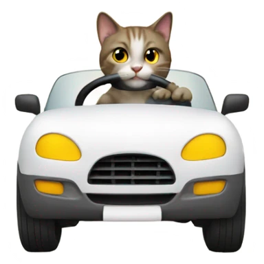 Cat driving sticker