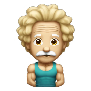 Einstein body building in gym sticker
