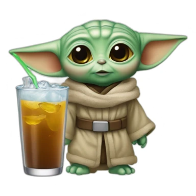 Baby yoda make a drink sticker