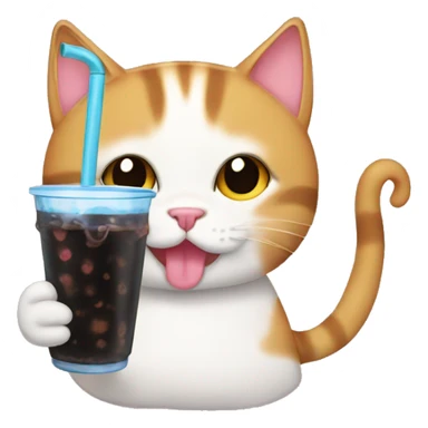 cat drinking boba sticker