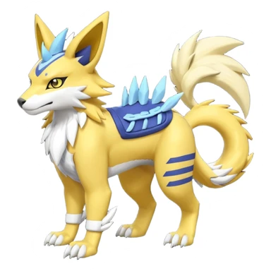 Zeraora-Amaura-Renamon-Lombax-Weregarurumon-fusion-creature (full body sticker