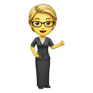 Emoji mujer profesora con un bate sticker