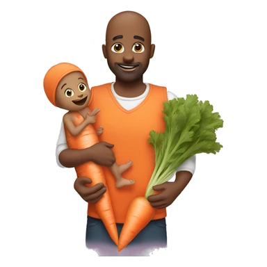 carrot daddy holding carrot baby sticker