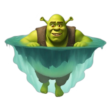 shrek floating into the abyss sticker