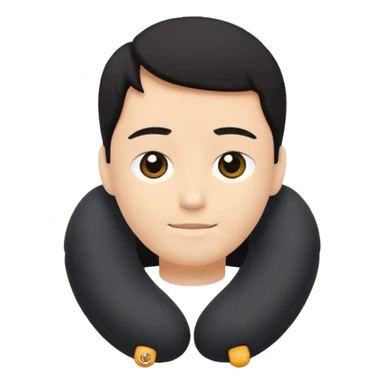 black Travel Neck Pillow sticker