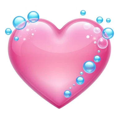 Pink heart with bubbles around it sticker