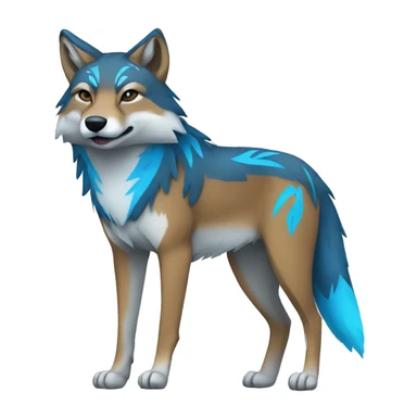 Coywolf With Blue Tribal Markings Full Body sticker