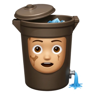 Roblox, avatar and pooping in a garbage can toilet sticker