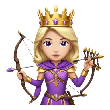 Archer Queen with crossbow, crown, purple and gold outfit sticker