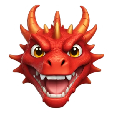 Crazy Funny Red Dragon Head sticker