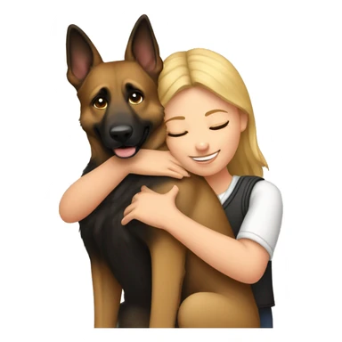 Girl hugging german sheperd sticker