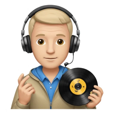 Vinyl Record Collector man  sticker