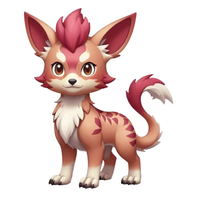 Vibrant Male cute cool anime-styled Falvie-Fionbri-fantasy-creature-Fakémon-Pokémon, full body, with markings sticker