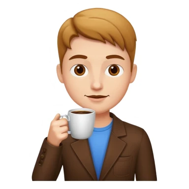 A marketer drinks coffee. sticker