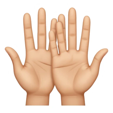 open hands, palms forward, 10 fingers up sticker