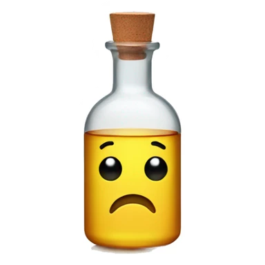 A reagent bottle with a smirk on it sticker