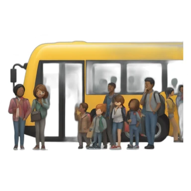 people waiting for bus sticker