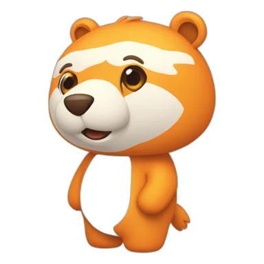 Oso naranja Conduciendo sticker