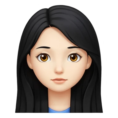 A girl with long black hair and fair skin sticker