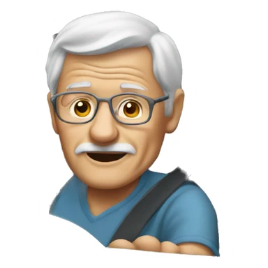 old man in car portrait sticker