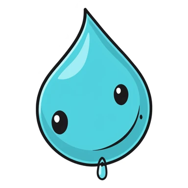 cartoon sticker of a water droplet with tears sticker