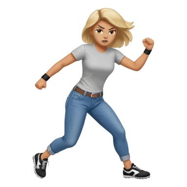 Woman angry kickin sticker