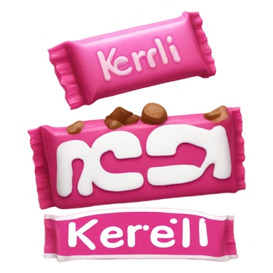 pink candy bar with the inscription kerlli sticker