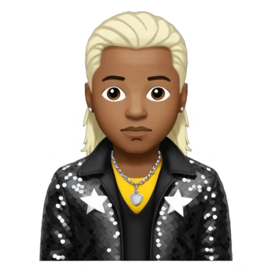  Sisqo from Dru Hill with platinum blonde hair, black sequin outfit, dark skin sticker